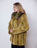 Sheared Mink Jacket with Fox Collar