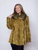 Sheared Mink Jacket with Fox Collar
