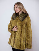 Sheared Mink Jacket with Fox Collar
